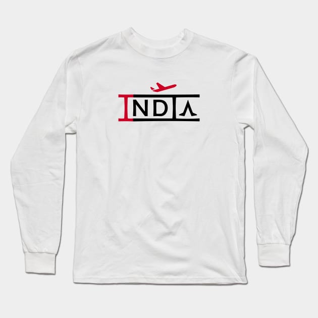 INDIA Aviation Phonetic Alphabet Pilot Airplane Long Sleeve T-Shirt by For HerHim